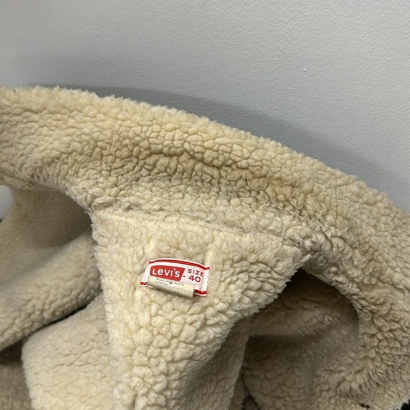 Levi’s Coat Sherpa Lined Jacket Corduroy Brown Snap Vintage USA Made Men's 40 - Picture 8 of 10